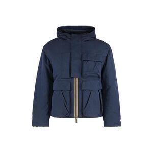 K-WAY Men's Hooded Jacket with Multiple Pockets Men BLUE Outerwear